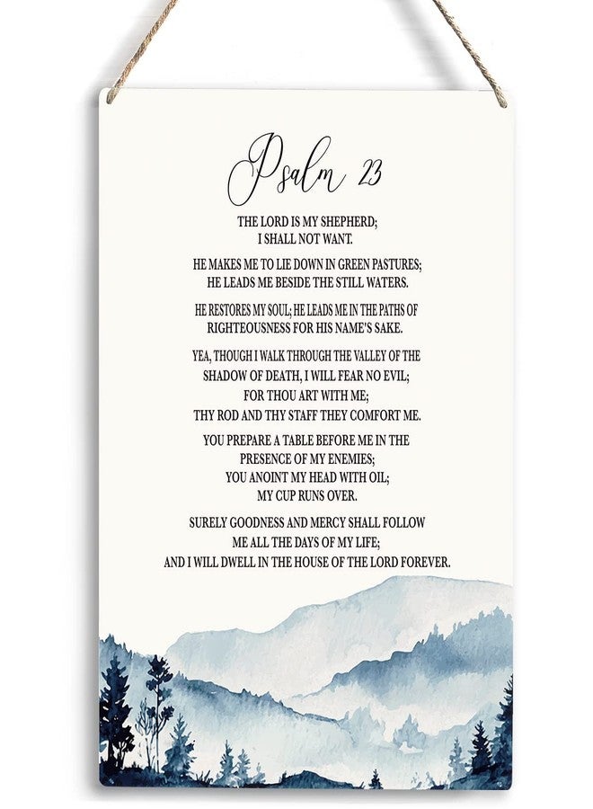 YCYD Christian Gifts Wall Decor Psalm 23 The Lord is My Shepherd Bible Verse Wall Art Christian Religious Wall Decor Rustic Wooden Hanging Sign for Home Office Baptism Decorations Gifts 8 x 10 Inches - Image 1